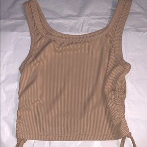 Tan size xs tie side ribbed shein tank top